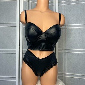 Victoria’s Secret Faux leather Bra and Panties
